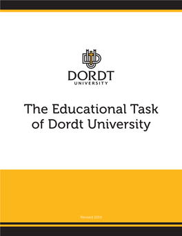 The Educational Task of Dordt University