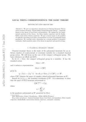 Local Theta Correspondence: the Basic Theory 3