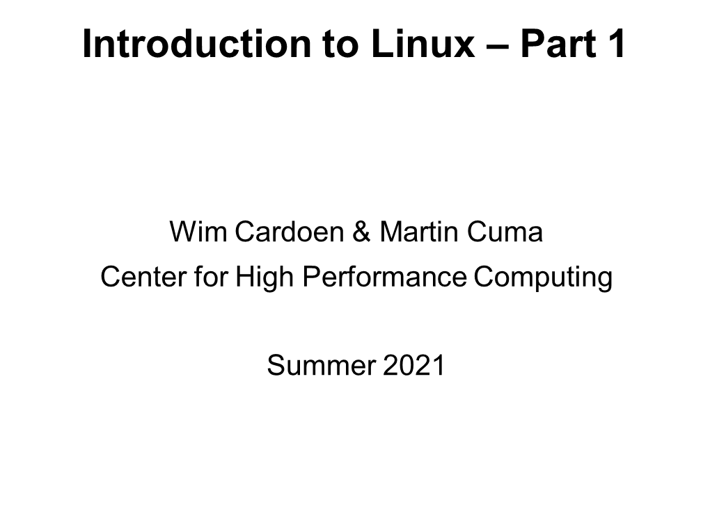 Introduction to Linux – Part 1