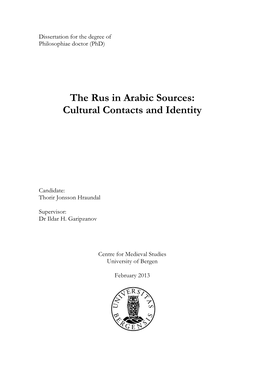 The Rus in Arabic Sources: Cultural Contacts and Identity