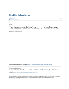 The Secretary and CNO on 23–24 October 1962