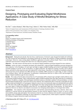 A Case Study of Mindful Breathing for Stress Reduction