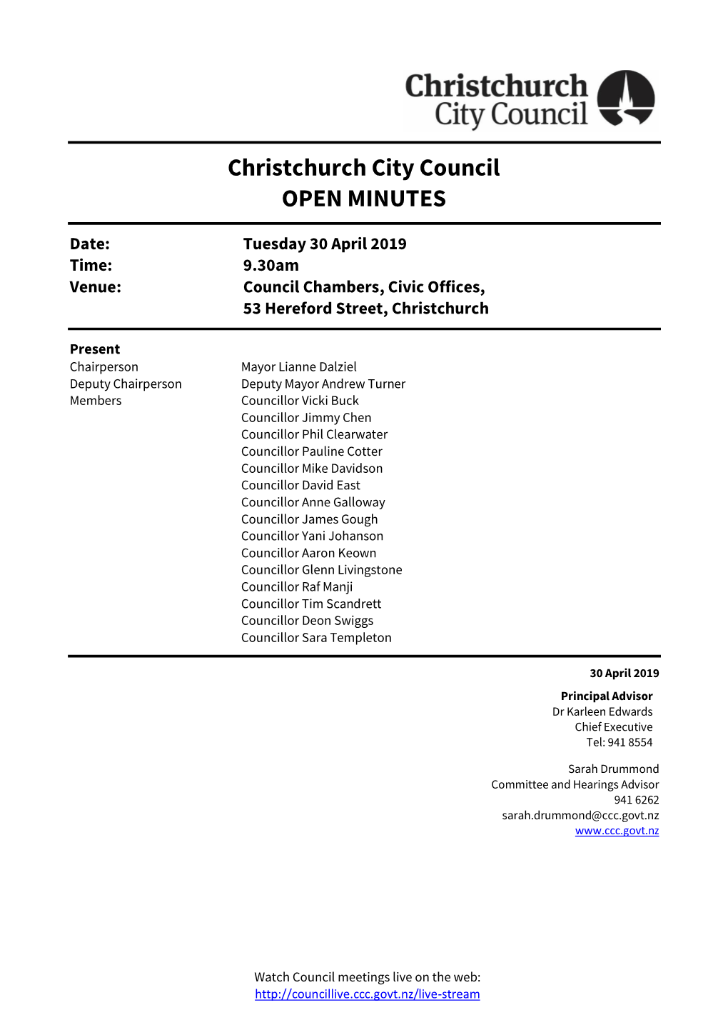 Minutes of Council Annual Plan