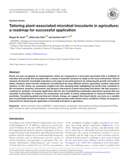 Tailoring Plant-Associated Microbial Inoculants in Agriculture: a Roadmap for Successful Application