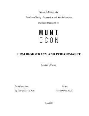Firm Democracy and Performance