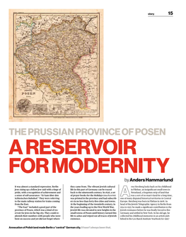 THE Prussian PROVINCE of POSEN a RESERVOIR for MODERNITY by Anders Hammarlund