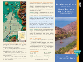Rio Grande Gorge Wild Rivers & Orilla Verde
