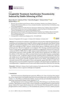 Liraglutide Treatment Ameliorates Neurotoxicity Induced by Stable Silencing of Pin1