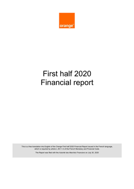 2020 Half Year Financial Report