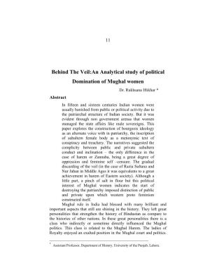 Behind the Veil:An Analytical Study of Political Domination of Mughal Women Dr