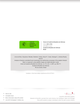 Redalyc.Analysis of Tectonic-Controlled Fluvial Morphology and Sedimentary Processes of the Western Amazon Basin: an Approach Us