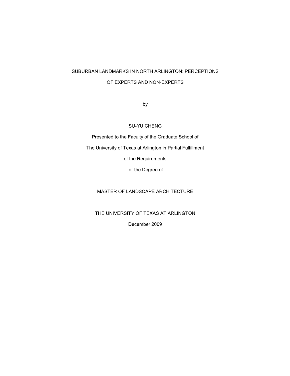 University of Texas at Arlington Dissertation Template