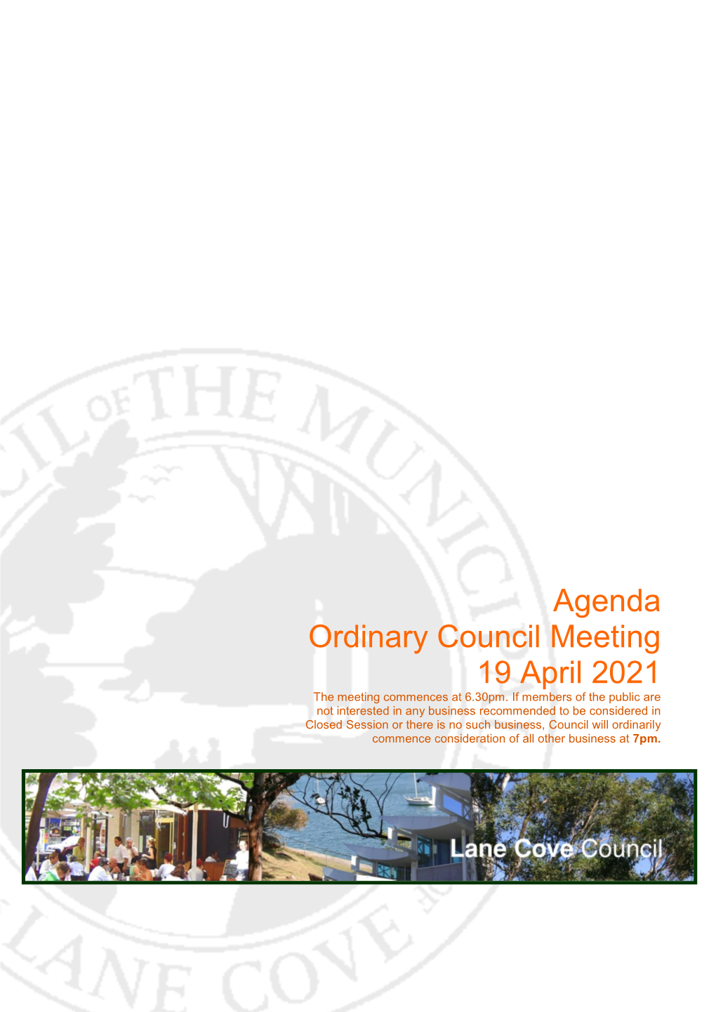 Agenda of Ordinary Council