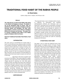 Traditional Food Habit of the Rabha People