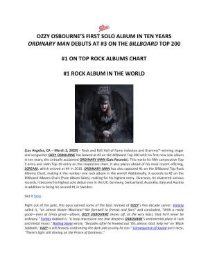 Ozzy Osbourne's First Solo Album in Ten Years Ordinary