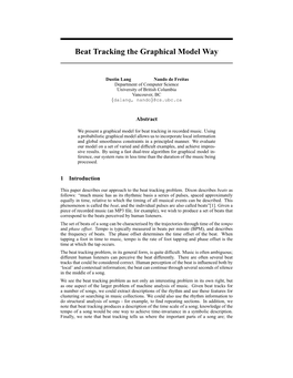 Beat Tracking the Graphical Model Way