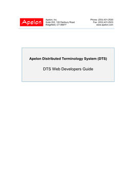 DTS Web Developers Guide