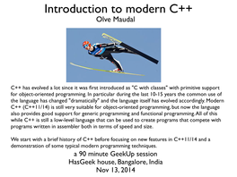 Introduction to Modern C++ Olve Maudal
