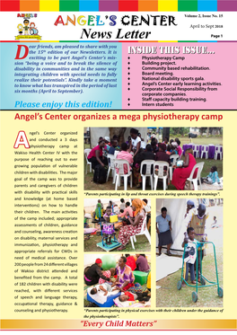 News Letter Page 1 Ear Friends, Am Pleased to Share with You Th the 15 Edition of Our Newsletters