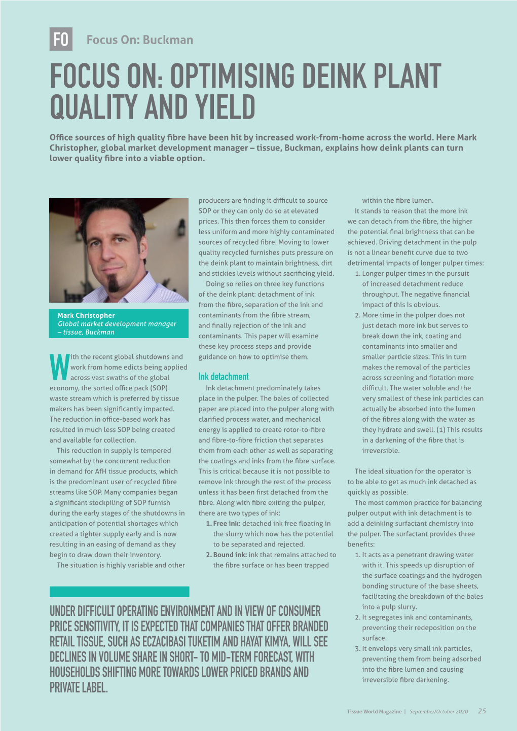 Focus On: Optimising Deink Plant Quality and Yield