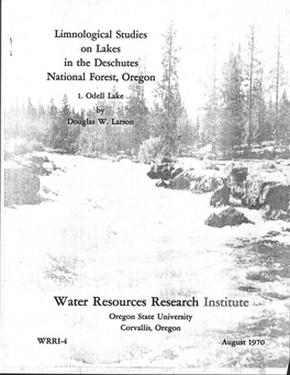 Water Resources Research Institute Oregon