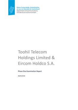 Toohil Telecom Holdings Limited & Eircom Holdco SA