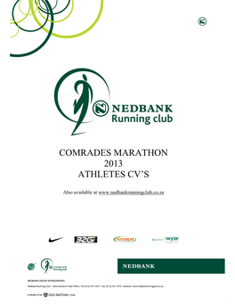 Comrades Marathon 2013 Athletes Cv's