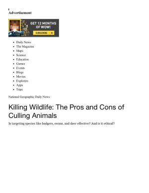 Killing Wildlife: the Pr...Cons of Culling Animals