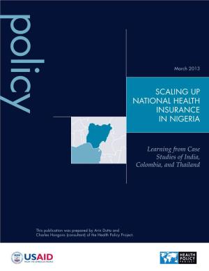 Scaling up National Health Insurance in Nigeria