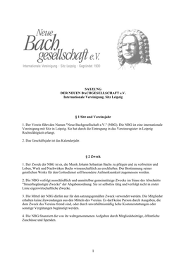 Satzung Der Neuen Bachgesellschaft Neu 2015