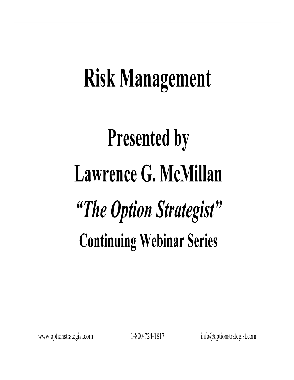 Risk Management