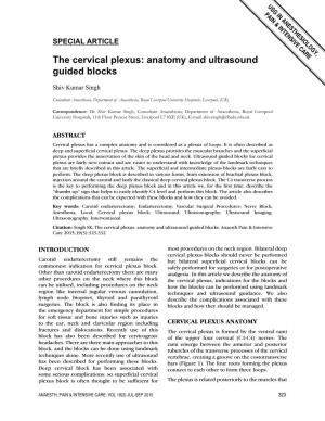 The Cervical Plexus: Anatomy and Ultrasound Guided Blocks