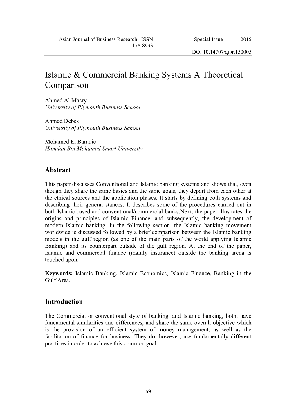Islamic & Commercial Banking Systems a Theoretical Comparison