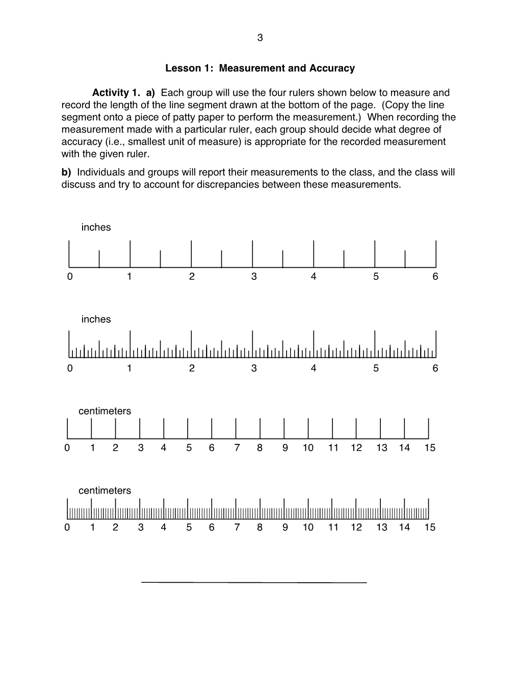 Lesson 1: Measurement and Accuracy