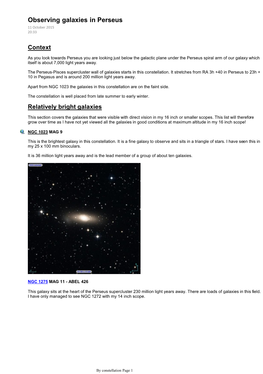 Observing Galaxies in Perseus 11 October 2015 20:33
