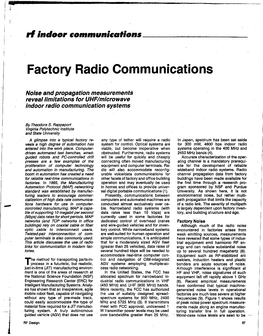 Factory Radio Communications