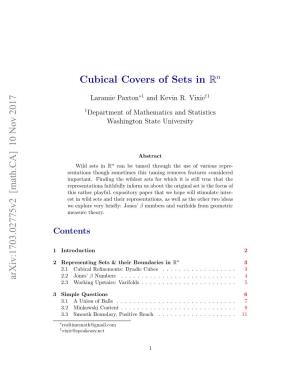 Cubical Covers of Sets in R Arxiv:1703.02775V2 [Math.CA] 10