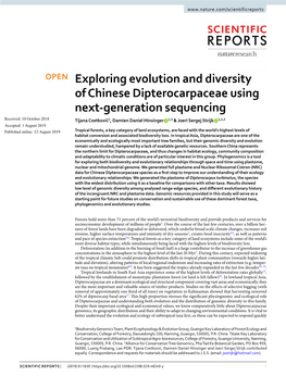 Exploring Evolution and Diversity of Chinese Dipterocarpaceae Using