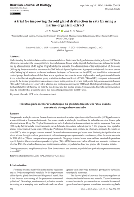 A Trial for Improving Thyroid Gland Dysfunction in Rats by Using a Marine Organism Extract D