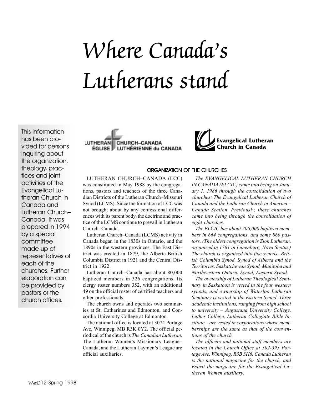 Where-Canadas-Lutherans-Stand.Pdf
