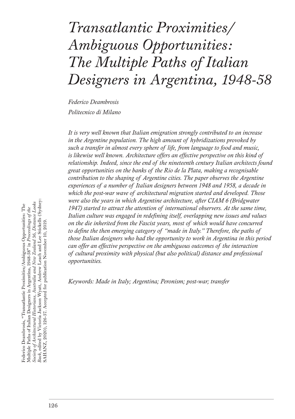 The Multiple Paths of Italian Designers in Argentina, 1948-58