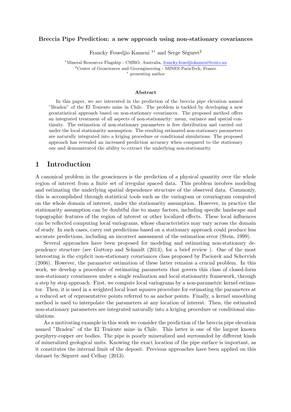 A New Approach Using Non-Stationary Covariances