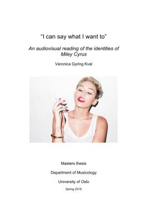 An Audiovisual Reading of the Identities of Miley Cyrus