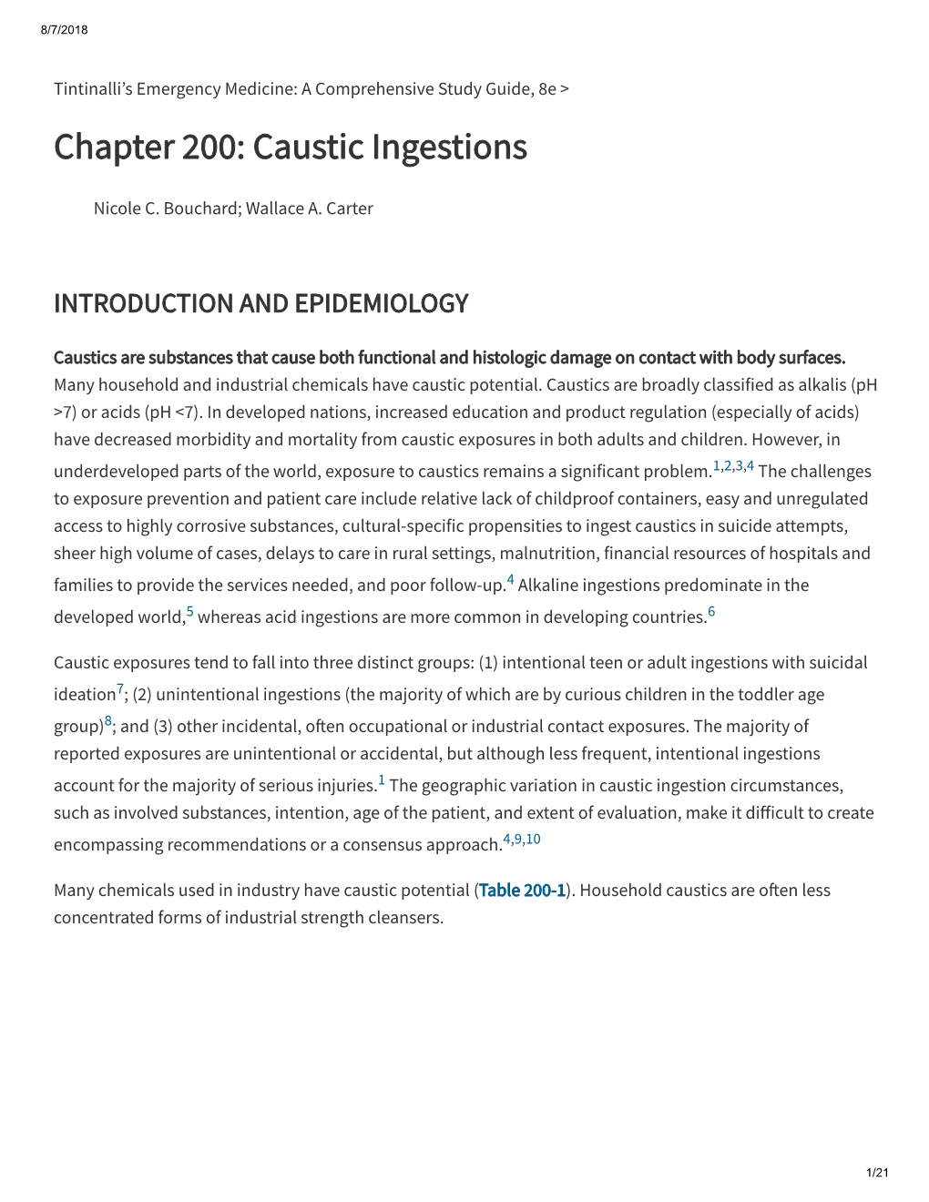 Caustic Ingestions