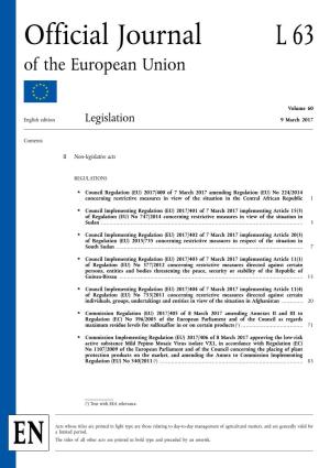 Official Journal L 63 of the European Union