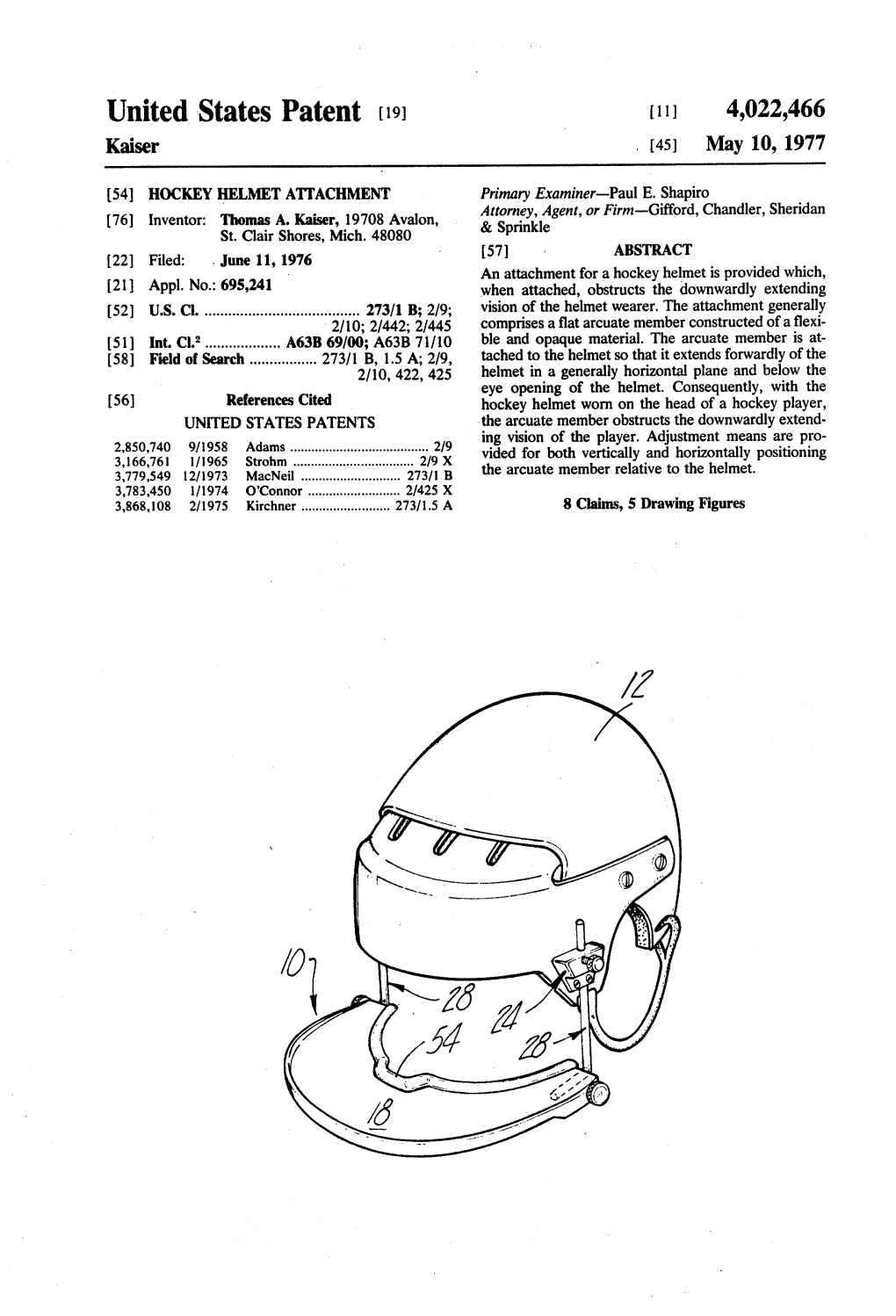 United States Patent (19) 11) 4,022,466 Kaiser