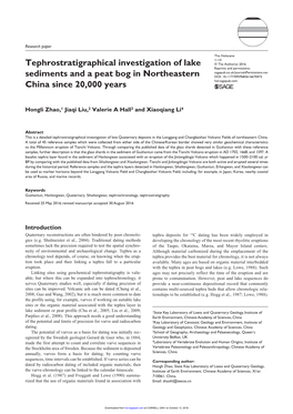 Tephrostratigraphical Investigation of Lake Sediments and a Peat Bog in Northeastern China Since 20,000 Years