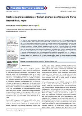 Spatiotemporal Association of Human-Elephant Conflict Around Parsa National Park, Nepal