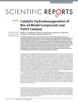 Catalytic Hydrodeoxygenation of Bio-Oil Model Compounds Over Pt