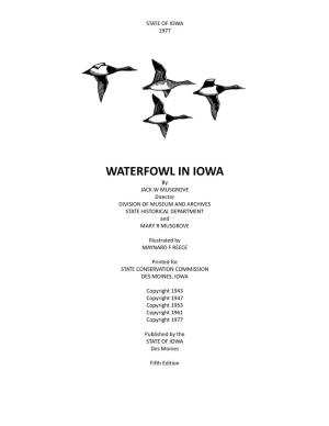 Waterfowl in Iowa, Overview
